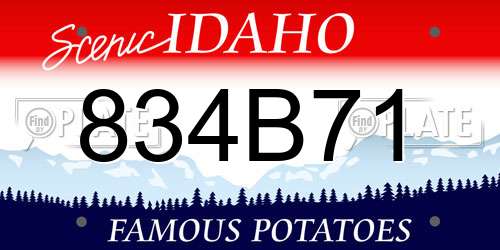 834B71 Idaho License Plate