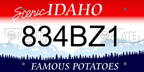 834BZ1 Idaho License Plate