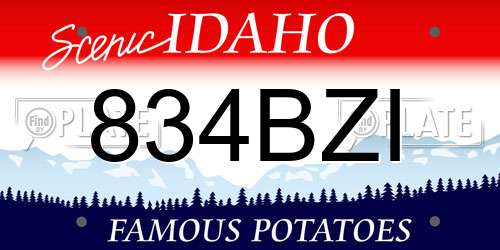 834BZI Idaho License Plate