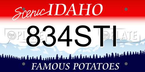 834STI Idaho License Plate
