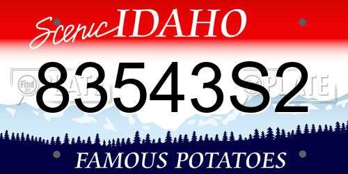 83543S2 Idaho License Plate