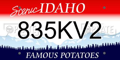 835KV2 Idaho License Plate