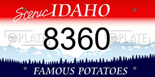 8360 Idaho License Plate