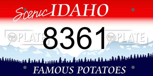 8361 Idaho License Plate
