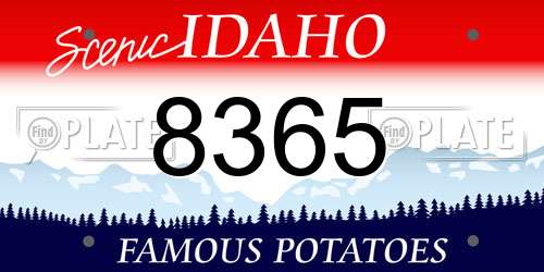 8365 Idaho License Plate