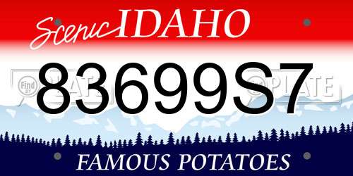 83699S7 Idaho License Plate