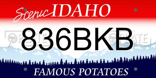 836BKB Idaho License Plate