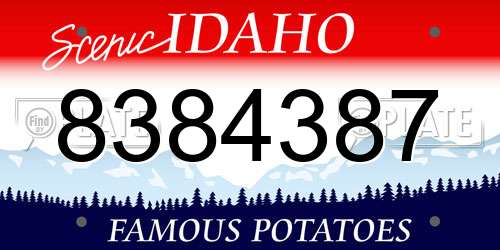 8384387 Idaho License Plate
