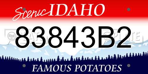 83843B2 Idaho License Plate