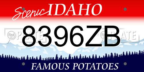 8396ZB Idaho License Plate