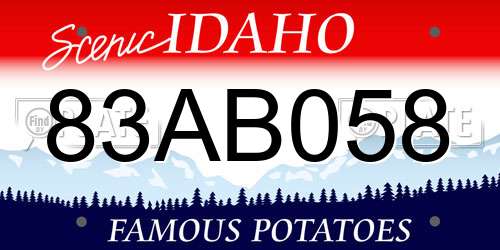 83AB058 Idaho License Plate