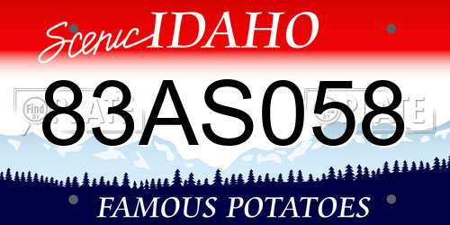 83AS058 Idaho License Plate