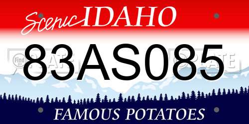 83AS085 Idaho License Plate