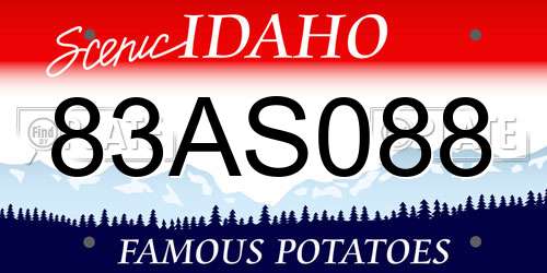 83AS088 Idaho License Plate