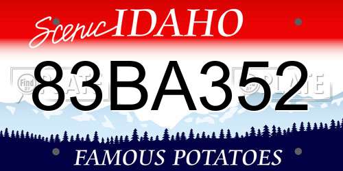 83BA352 Idaho License Plate