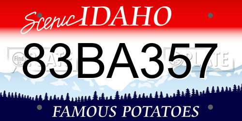 83BA357 Idaho License Plate