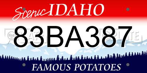 83BA387 Idaho License Plate