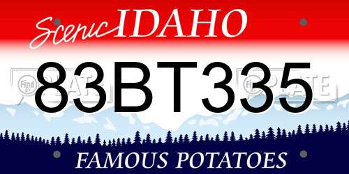 83BT335 Idaho License Plate