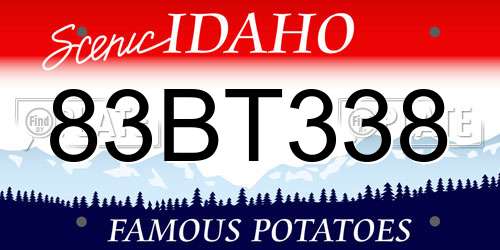83BT338 Idaho License Plate