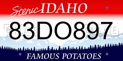 83DO897 Idaho License Plate