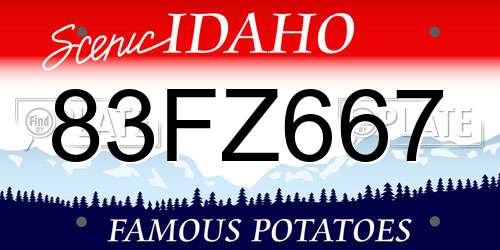 83FZ667 Idaho License Plate