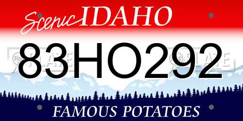 83HO292 Idaho License Plate