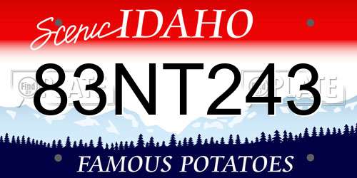 83NT243 Idaho License Plate