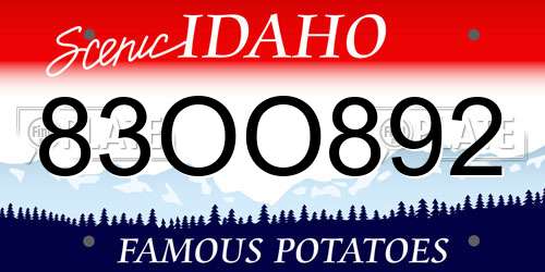 83OO892 Idaho License Plate
