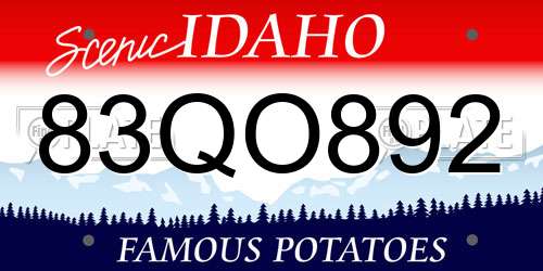 83QO892 Idaho License Plate