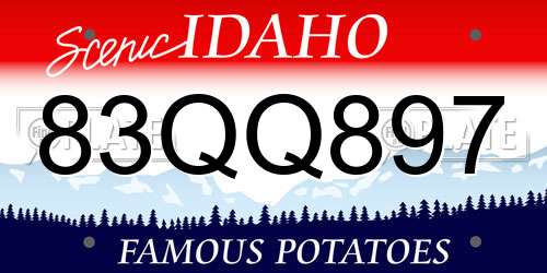 83QQ897 Idaho License Plate