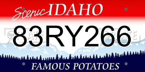 83RY266 Idaho License Plate