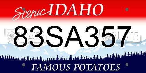 83SA357 Idaho License Plate