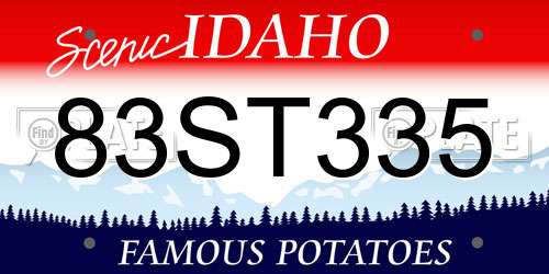 83ST335 Idaho License Plate