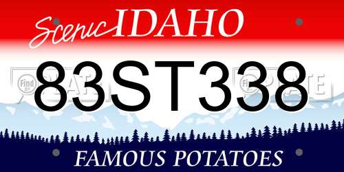 83ST338 Idaho License Plate