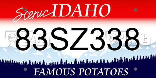 83SZ338 Idaho License Plate