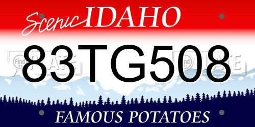 83TG508 Idaho License Plate