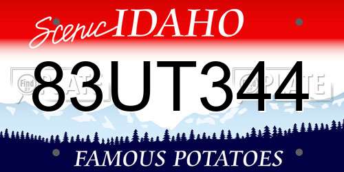 83UT344 Idaho License Plate