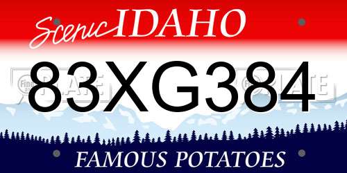 83XG384 Idaho License Plate