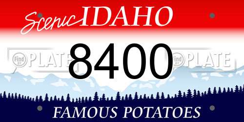 8400 Idaho License Plate