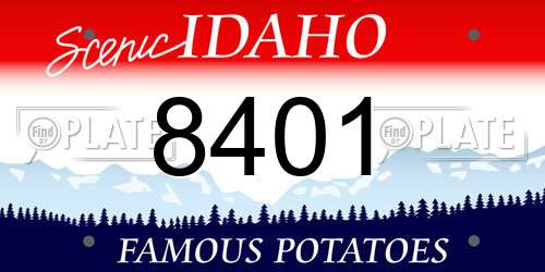 8401 Idaho License Plate