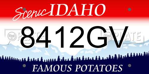 8412GV Idaho License Plate