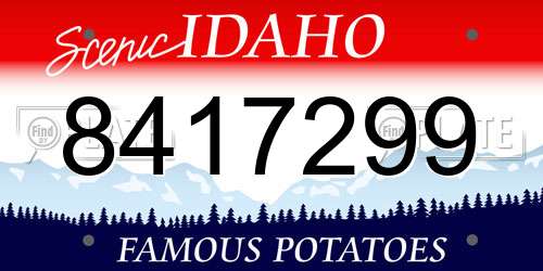 8417299 Idaho License Plate