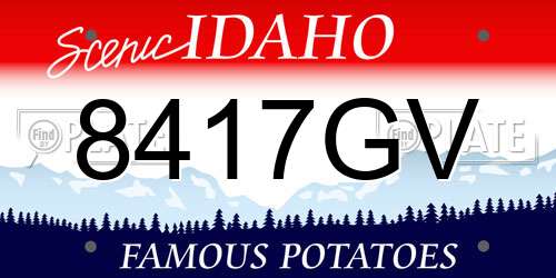 8417GV Idaho License Plate