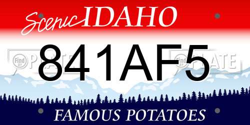 841AF5 Idaho License Plate
