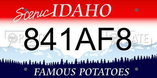 841AF8 Idaho License Plate