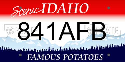 841AFB Idaho License Plate