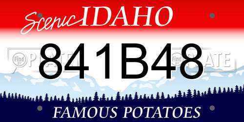 841B48 Idaho License Plate