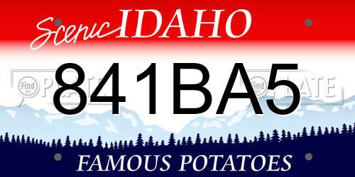 841BA5 Idaho License Plate