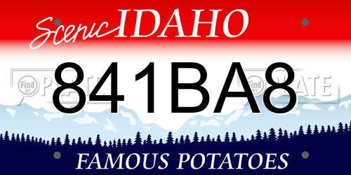 841BA8 Idaho License Plate