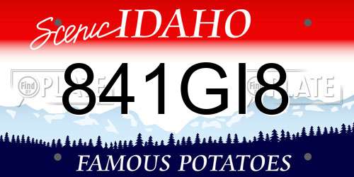 841GI8 Idaho License Plate